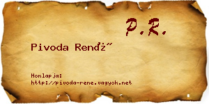Pivoda René névjegykártya